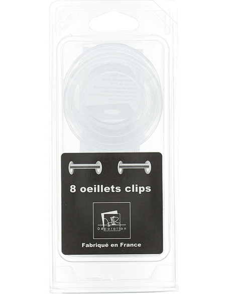 Confezione da 8 occhielli per tende Ø44 mm - Trasparenti - Trasparente