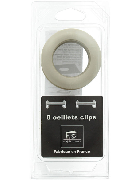 Set di 8 occhielli per tende Ø44 mm - Opaco - Pietra