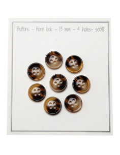 Confezione di 8 bottoni a 4 fori - Aspetto corno 2