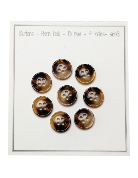 Confezione di 8 bottoni a 4 fori - Tartaruga
