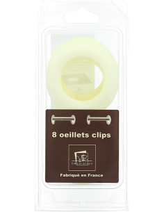 Confezione da 8 occhielli per tende Ø44 mm - Opachi - Crema 2
