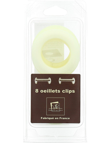 Confezione da 8 occhielli per tende Ø44 mm - Opachi - Crema