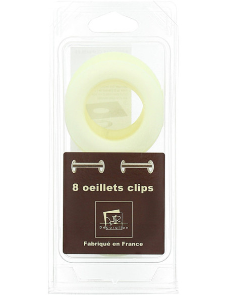 Confezione da 8 occhielli per tende Ø44 mm - Opachi - Crema