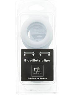 Confezione da 8 occhielli per tende Ø44 mm - Opaco - Bianco 2