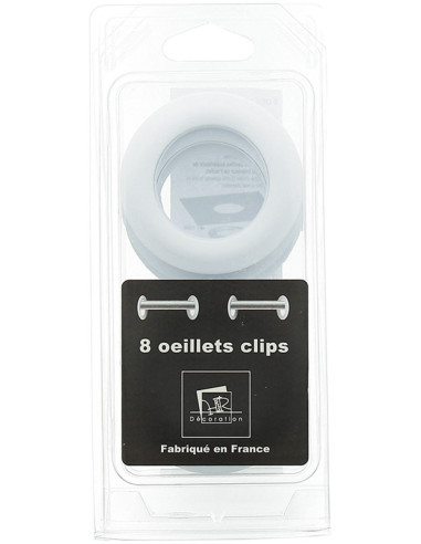 Confezione da 8 occhielli per tende Ø44 mm - Opaco - Bianco