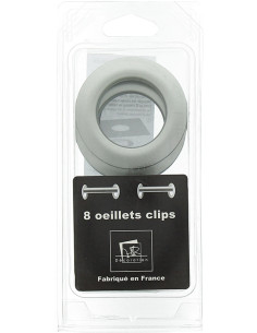 Confezione da 8 anelli per tende Ø44 mm - Satinati - Argento chiaro 2