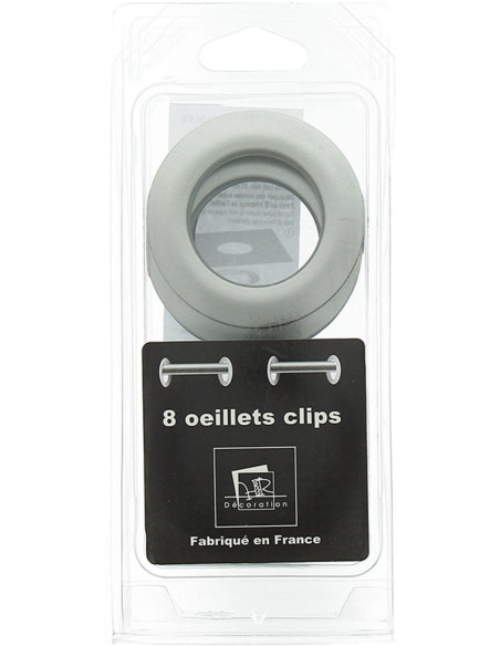 Confezione da 8 anelli per tende Ø44 mm - Satinati - Argento chiaro