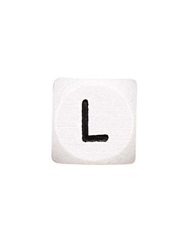 Perla lettera cubo alfabeto in legno bianco