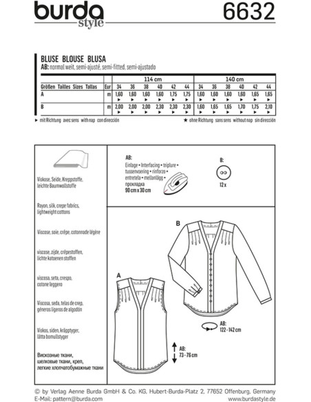 Modello di camicetta - Burda 6632