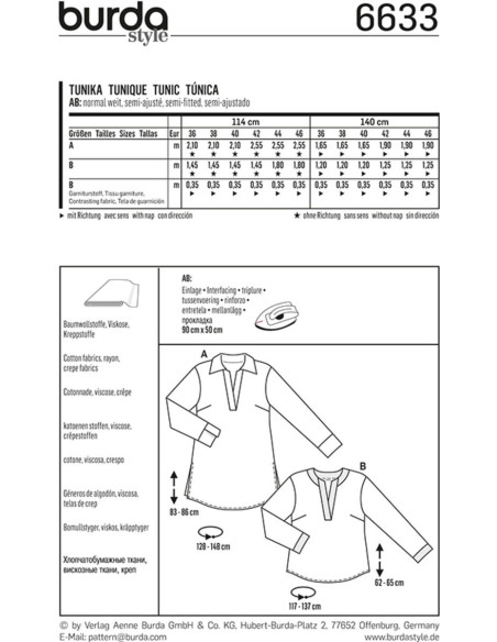 Modello di tunica - Burda 6633