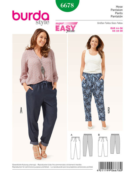 Modello di pantaloni - Burda 6678