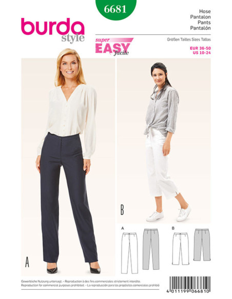 Modello di pantaloni - Burda 6681
