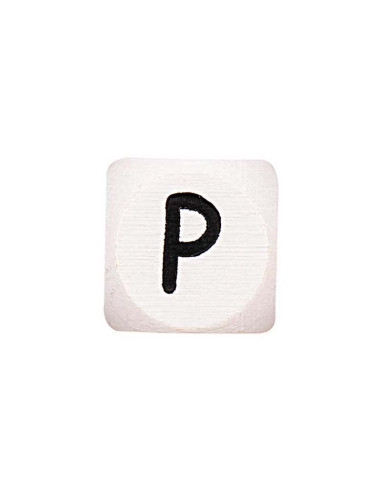 Perla lettera cubo alfabeto in legno bianco