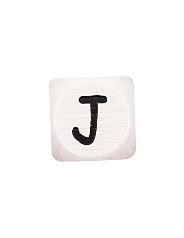 Perla lettera cubo alfabeto in legno bianco