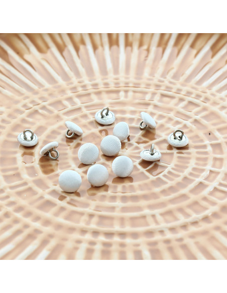 Bottone satinato con gambo per matrimonio - Bianco