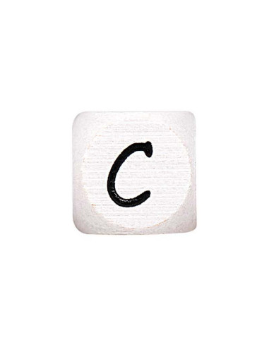Perla lettera cubo alfabeto in legno bianco