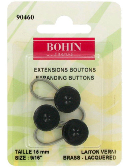 Set di 3 bottoni estensibili - Nero