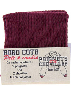 Confezione da 2 polsini a coste - Bordeaux