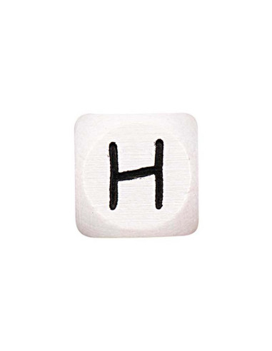 Perla lettera cubo alfabeto in legno bianco