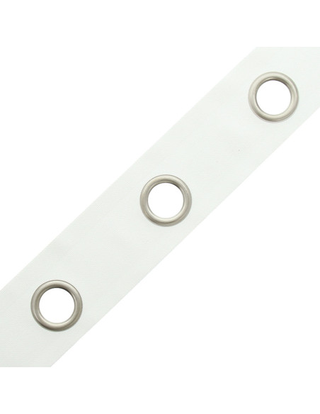 Fascia con occhielli argento opaco - Bianco