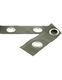 Fascia con occhielli argento opaco - Grigio kaki