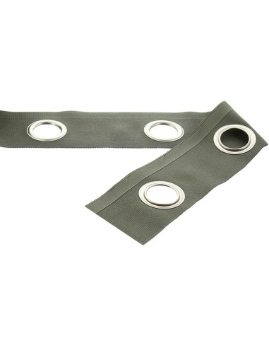 Fascia con occhielli argento opaco - Grigio kaki