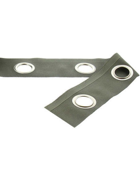 Fascia con occhielli argento opaco - Grigio kaki
