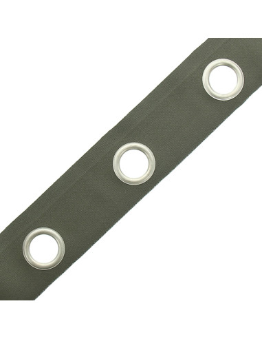 Fascia con occhielli argento opaco - Grigio kaki