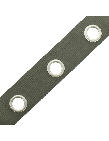 Fascia con occhielli argento opaco - Grigio kaki