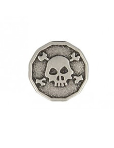 Pulsante in metallo teschio - Argento 2
