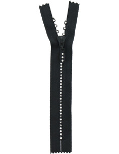 Cerniera non separabile - Strass nero