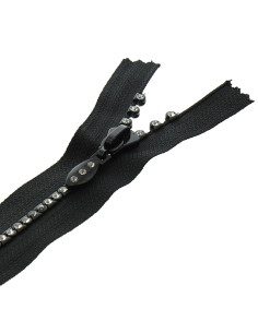 Cerniera non separabile - Strass nero 2