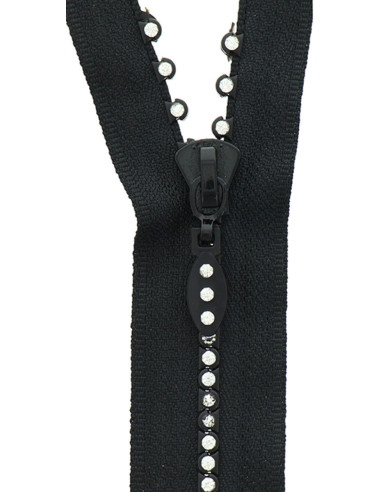 Cerniera non separabile - Strass nero