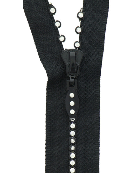 Cerniera non separabile - Strass nero
