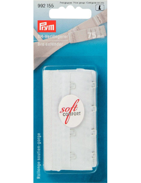Prolunga per reggiseno - 75 mm - 4 ganci - Bianco