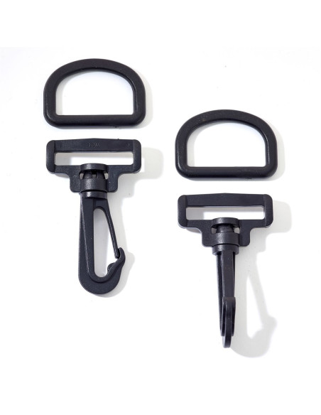 Set di moschettoni in plastica 30 mm nero