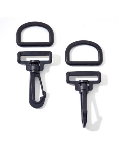 Set di moschettoni in plastica 40 mm nero 2