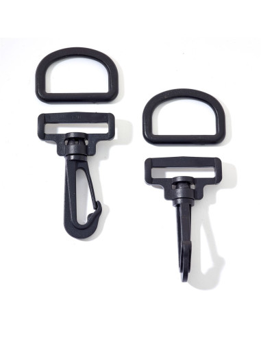 Set di moschettoni in plastica 40 mm nero