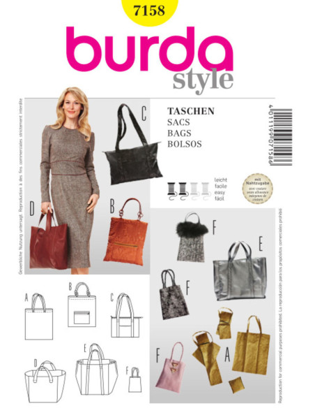 Modello di borse - Burda 7158