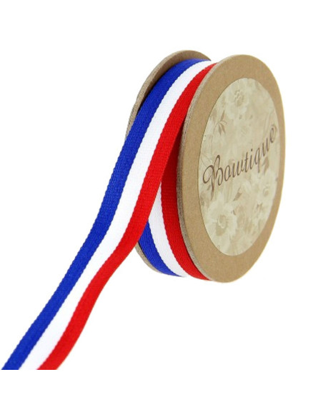 Nastro gros-grain tricolore - 15 mm x 5 m