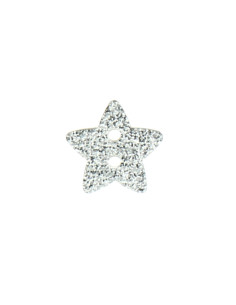 Bottone a 2 fori stella con paillettes - Argento 2