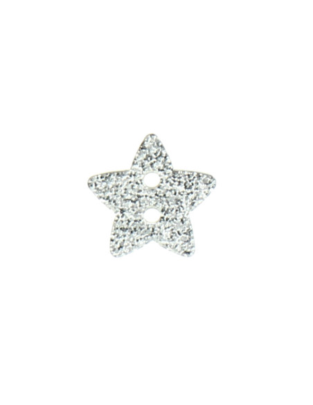 Bottone a 2 fori stella con paillettes - Argento
