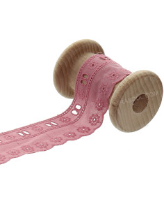 Ricamo inglese con passanastro - Rosa antico