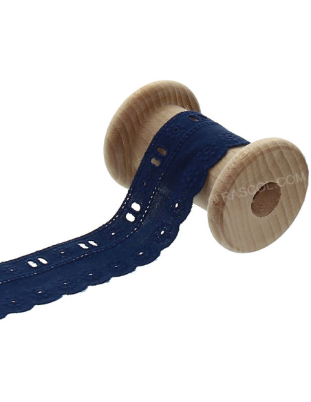 Ricamo inglese con passanastro - Blu marino