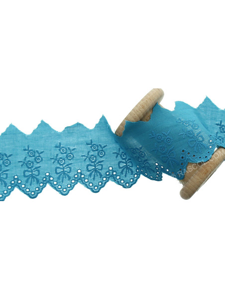 Ricamo inglese fiocco - Blu turchese
