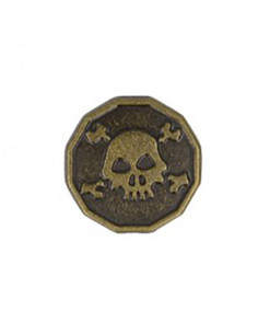 Pulsante in metallo a forma di teschio - Bronzo 2