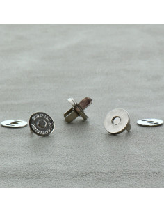 Confezione da 2 chiusure magnetiche 14 mm - Argento chiaro