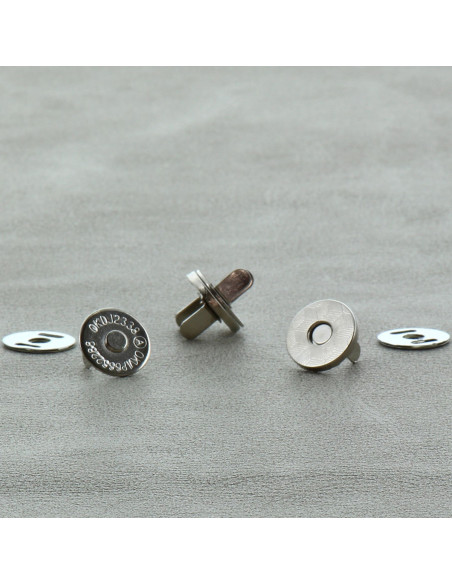 Confezione da 2 chiusure magnetiche 14 mm - Argento chiaro