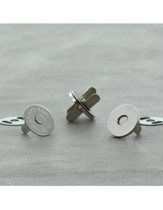 Confezione di 2 chiusure magnetiche 18 mm - Argento chiaro