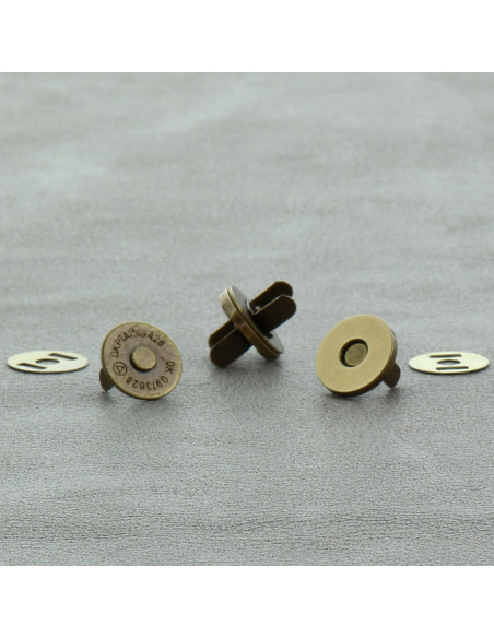 Confezione di 2 chiusure magnetiche 14 mm - Bronzo